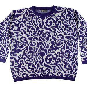 Vintage Sultra Twirly Swirly Purple Sweater